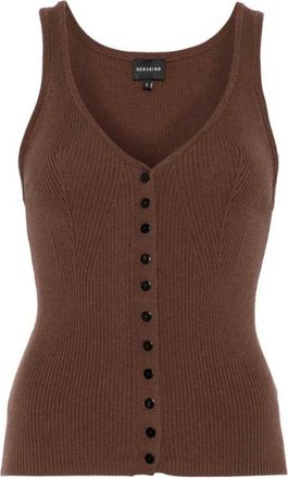 Birgitte Herskind Tops, Dames, Bruin, M, Minimalistische Bruine Gebreide Top