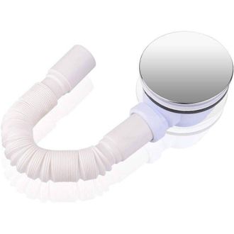 OEM Desag&uuml;e De Ducha De 90 Mm Para Plato De Ducha, Sif&oacute;n Con Sistema De Control De Olores, Filtro Para Cabello, Manguera Flexible, Tapa Cromada -crezuo