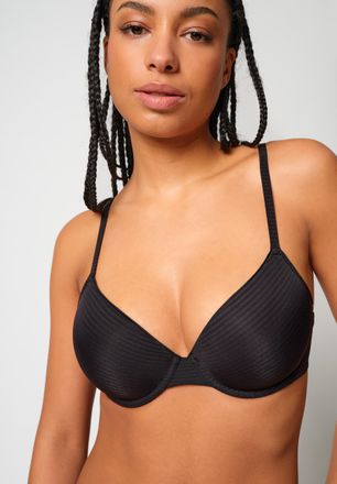 Skiny Schalen-BH SKINY Timelessentials, Damen, Gr. 75, Cup D, anthraschwarz stripes, Obermaterial: 80% Polyamid, 20% Elasthan. Cups: 100% Polyester, gestrei