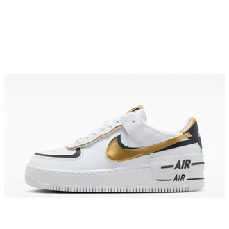Nike (WMNS) Nike Air Force 1 Shadow White Black Metallic Gold CI0919-125
