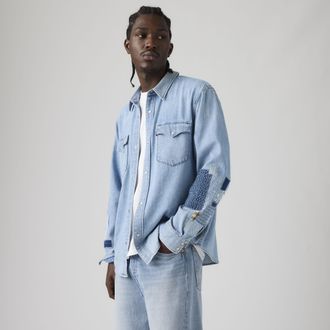 Levi's Relaxed Fit Western Shirt - Mens - XL - Blue