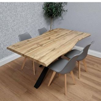 Kosy Koala Modern Dining with 4 Grey plastic Chairs with faux leather padded seat