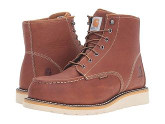 Carhartt Work in Progress 6 Steel Toe Waterproof Wedge Boot Mens Work Boots Tan Oil Tanned Leather : 11.5 D - Medium