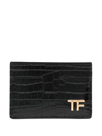 Tom Ford Portacarte con placca logo - Nero