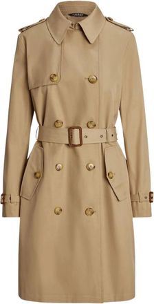 Ralph Lauren Klassieke beige trenchcoat - Dames - Trenchcoats - Beige - XL - Katoen - Jassen