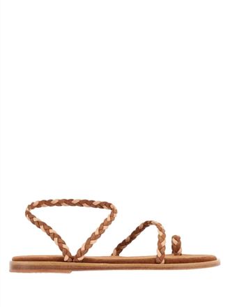 Ancient Greek Sandals Womens Elevated Eleftheria Braided Sandals In Rust