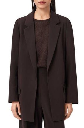 AllSaints Aleida Long Blazer in Oxblood Red at Nordstrom Rack, Size 0 Us / 4 Uk