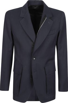 Tom Ford High-Density Twill Sartorial Zip Blazer