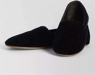 The Row ponti velvet leather sole slippers