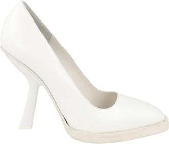 Ferragamo Womens Anser X5 Leather Pumps In White