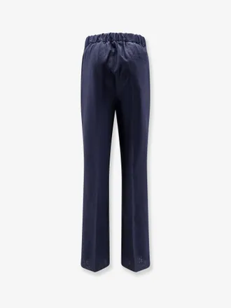 Hev&ograve; Mens Trousers Blue Linen