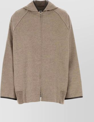 Bottega Veneta hooded long sleeve wool blend jacket