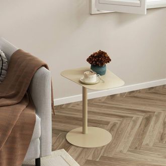Dmora Dmora - Tavolino da salotto Niccone, Tavolo basso da caffè, Portariviste per divano, Ripiano da soggiorno, 50x38 h50 cm, Panna