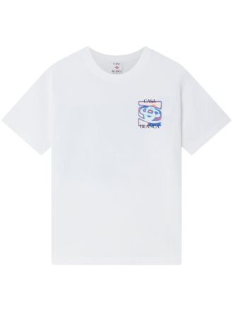 Casablanca Classic Short-Sleeve T-Shirt with Abstract Heat Map Graphics