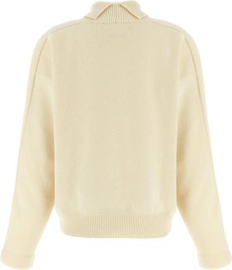 Jil Sander Merino Wool & Cashmere Blend Sweater - Cream
