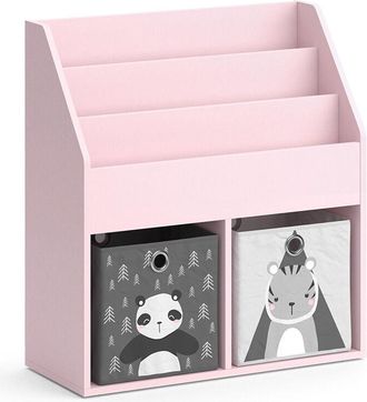 Vicco Estanter&iacute;a Infantil Luigi, Rosa, 72 X 79 Cm Con 2 Cajas Plegables (panda, Tigre), Vicco