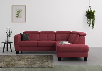 Sit&more Ecksofa »Belluci L-Form« inklusive Federkern, wahlweise mit Bettfunktion und Bettkasten