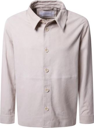 Baldessarini Shay Leder Overshirt - Heren - Casual Overhemden - Beige - M - Leer - Overhemden