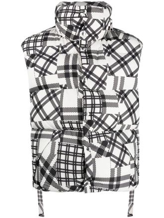 Khrisjoy check-pattern padded gilet - men - Polyester/Polyester/Feather Down - 00 - White