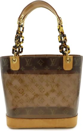 Louis Vuitton Brown Clear Monogram Vinyl Monogram Handbag Pouch Tote Bag (Pre-Owned)