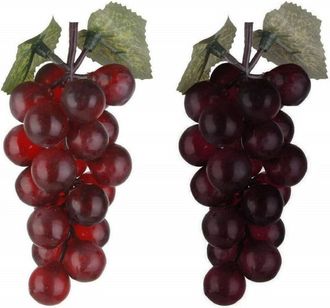 Trade Shop Trade Shop - Set 6 Pz Grappolo Grappoli Uva 15cm Viola Realistici Frutta Finta Centrotavola