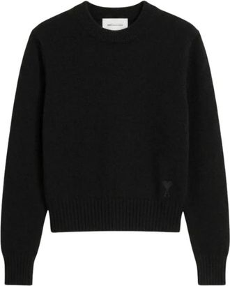 Ami Ami De Coeur Poloshirt - Heren - Ronde hals truien - Wit - M - Katoen - Truien & Vesten