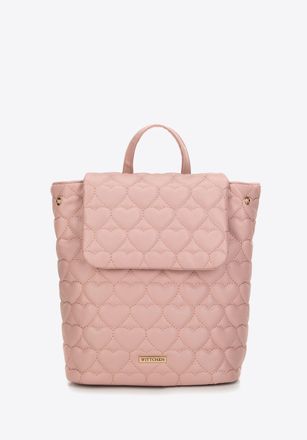 Wittchen Damesrugzak van eco-leer gewatteerd met hartjes roze eco-leer