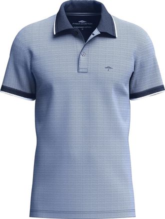 Fynch-Hatton Poloshirt FYNCH-HATTON, Herren, Gr. 4XL, new breeze, Web, Obermaterial: 100% Baumwolle, kontrastfarbene Details, unifarben, regular fit normal, ohne A