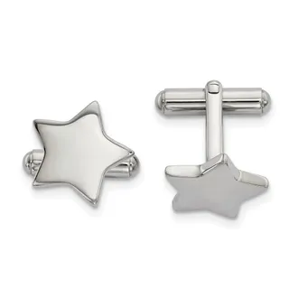 Diamond2Deal Stainless Steel Polished Star Cufflinks