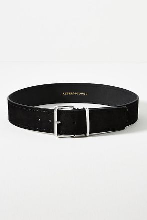 Anthropologie Square-Buckle Suede Belt