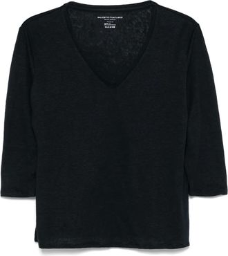 Majestic Filatures T-shirt con trama armatura - Blu