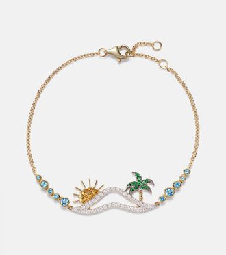 Yvonne L&eacute;on Yvonne L&eacute;on La Plage 9kt gold bracelet with diamonds and gemstones