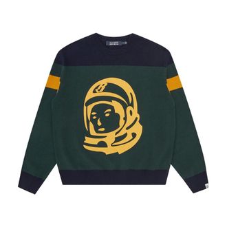 Billionaire Boys Club Round-neck Knitwear, male, Green, Size: XS Astro Panelled Knit Jumper