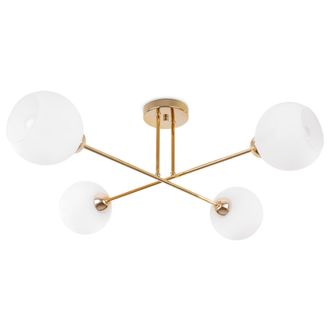 OEM L&aacute;mpara De Techo Asturia Oro 4 Pantallas Planas Blancas E27