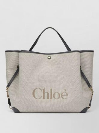 Chlo&eacute; clover large tote bag dual handles chain