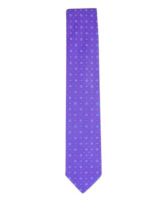 Eton floral geometric tie - men - Silk - One Size - Purple