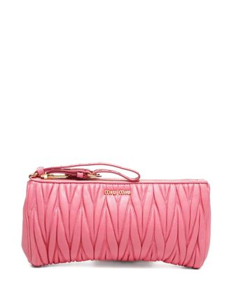 送料関税込★MIU MIU★マテラセ MINI ホボバッグ★PINK Alabaster Pink Wander Matelassé Nappa Leather Hobo Mini-bag