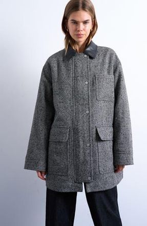 Topshop Heritage Twill Field Jacket in Grey at Nordstrom Rack, Size X-Small