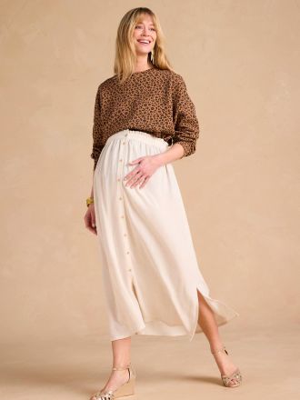 Envie de Fraise Langer Umstandsrock aus softem Leinenmix ENVIE DE FRAISE beige