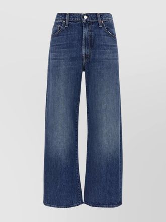 Mother denim mid-rise wide-leg cropped jeans