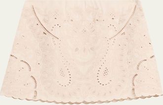 Kobi Halperin Natalie Embroidered Cotton-Linen Mini Skirt