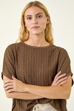 Roman Textured Stretch Tunic Top