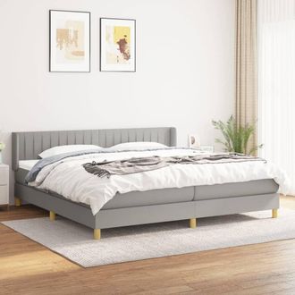 vidaXL Vidaxl - Cama Box Spring Con Colch&oacute;n Tela Gris Claro 200x200 Cm