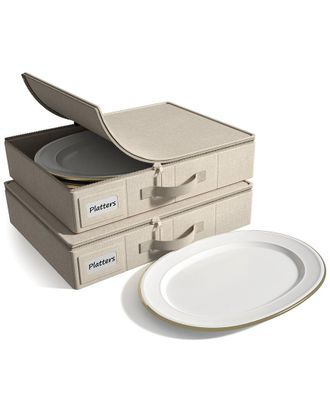 Sorbus 2Pc China Storage Dinnerware Organizers