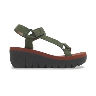 FLY London YEFA726FLY Cupido Leather Womens Heels Sandals - Army Green Army Green Brick - Size:UK 6