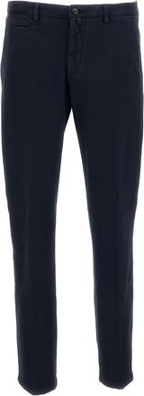 BRIGLIA 1949 Blue Stretch Cotton Straight-Leg Pants