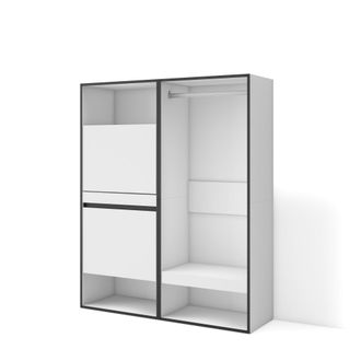Skraut Home Skraut Home - Zapatero, Armario Zapatos Botas, 120x145x35 Cm, Dormitorio, Habitaci&oacute;n, Vestidor Abierto, Estilo Moderno, Blanco