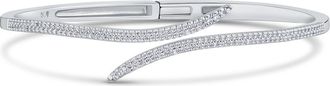 Kenneth Jay Lane Pav&eacute; Cubic Zirconia Wrap Bracelet in Rhodium Plated at Nordstrom