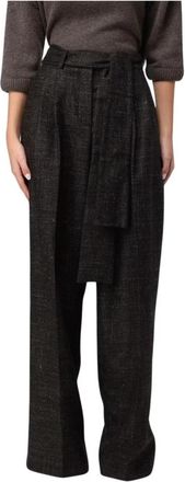 Liviana Conti Broek - Dames - Wijde Broeken - Bruin - M - Broeken