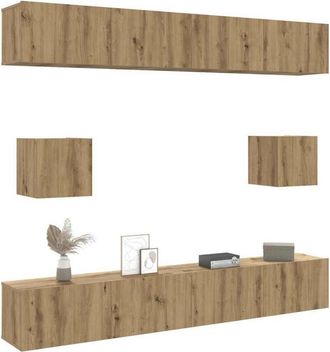 vidaXL Vidaxl - Mueble Para Tv De Pared Madera Contrachapada Artesanal 6 Piezas